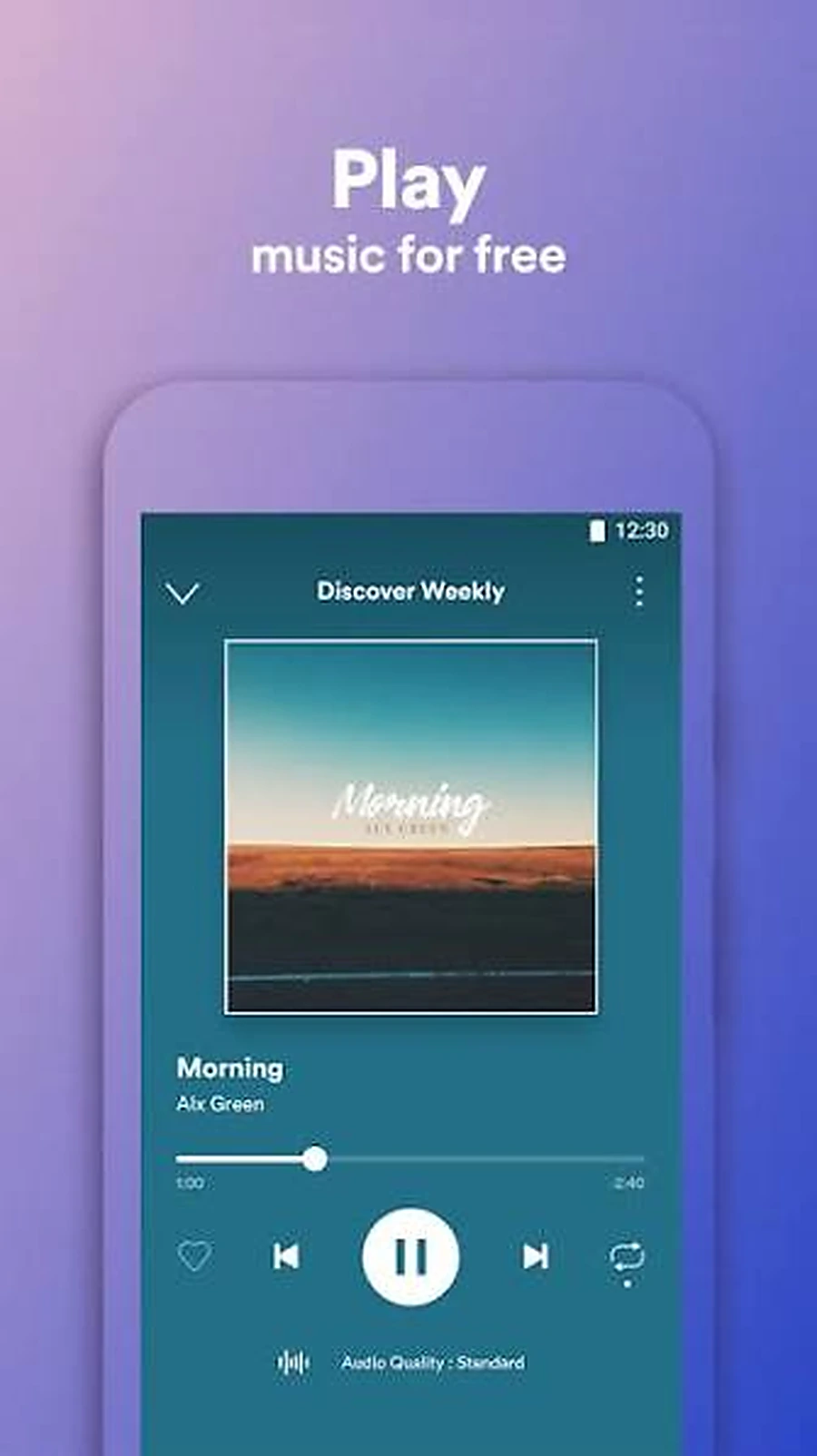 High audio qualité contrôles Spotify fonctionnalité screenshot