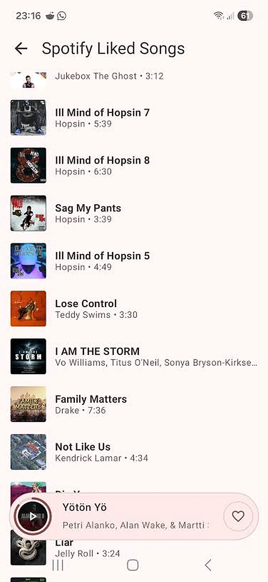 Liked Songs Spotify fonctionnalité screenshot
