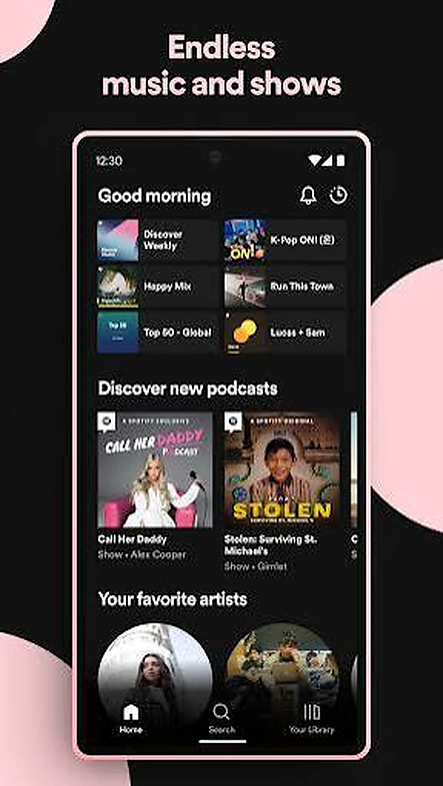 Wi-Fi et Cellular qualité paramètres Spotify fonctionnalité screenshot