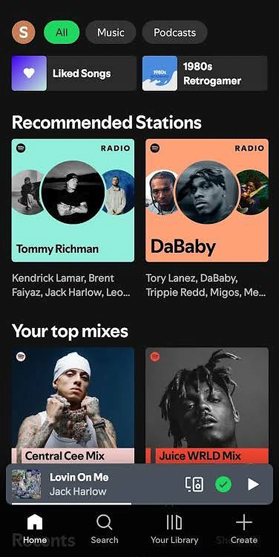 bibliothèque Sync Spotify fonctionnalité screenshot